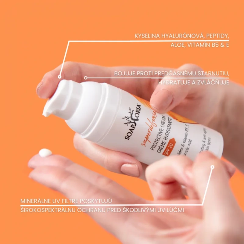 Krém na ochranu pleti SPF 20 – hydratačný a ochranný 50 ml – Soaphoria Superdefense+ 1