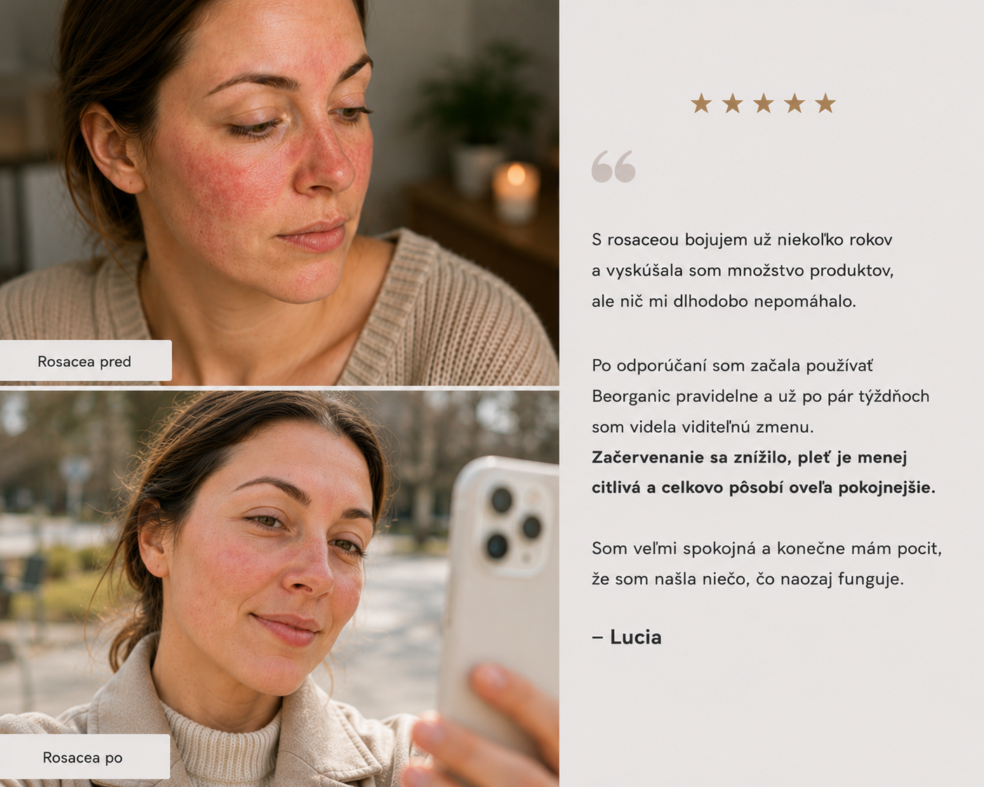 Rosacea pred a po